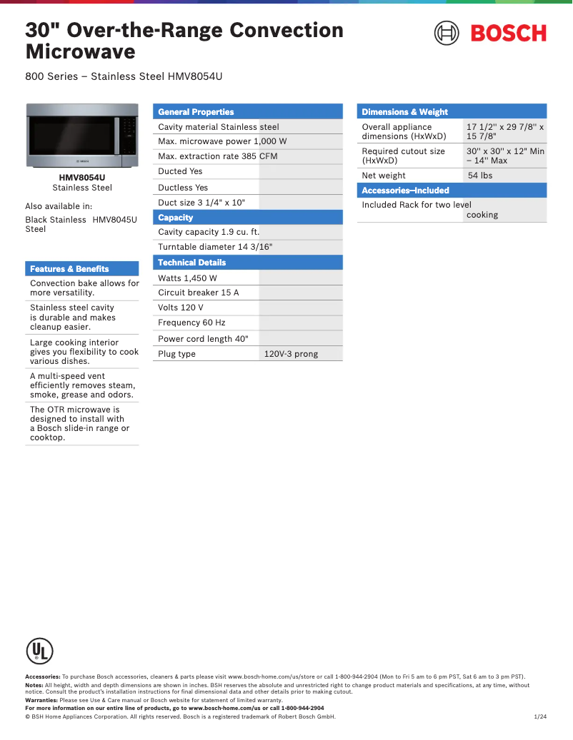 First page image of the manual for HMV8054U
