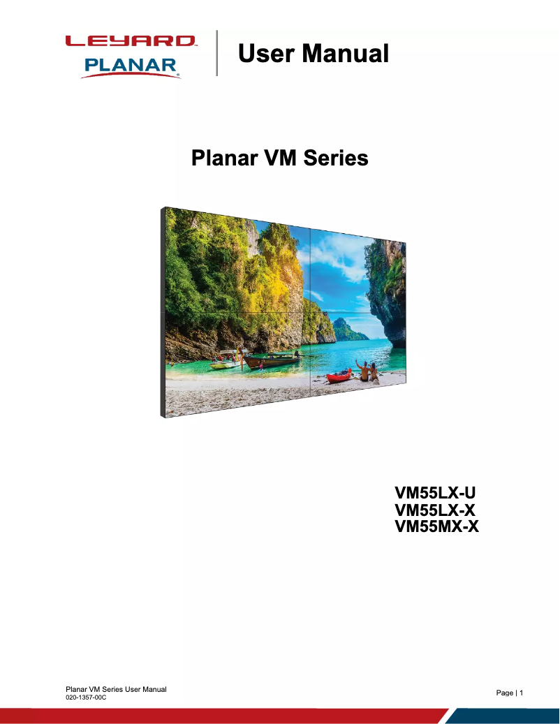 First page image of the manual for VM55MX-X