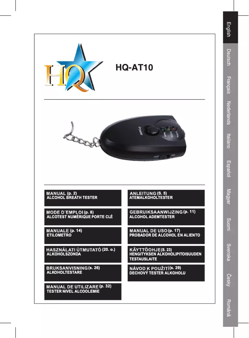 First page image of the manual for AT10