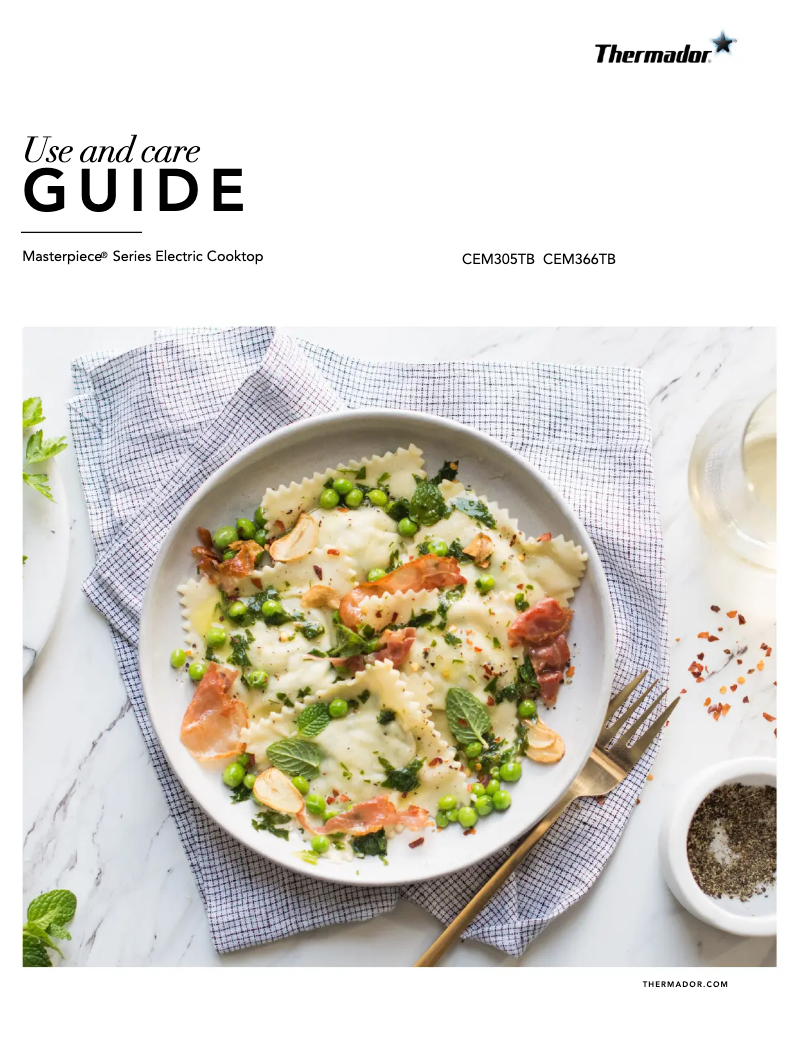 Page 1 of the manual Use and Maintenance Manual Thermador Masterpiece CEM305TB