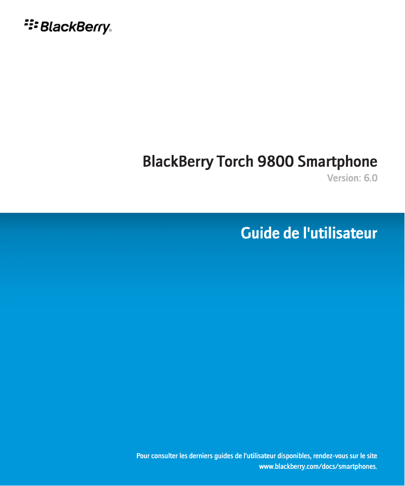 Page 1 de la notice Manuel utilisateur BlackBerry Torch 9800