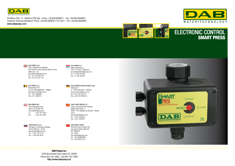 Page 1 of the manual Brochure DAB Smart Press