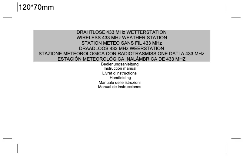 First page image of the manual for WS 9130