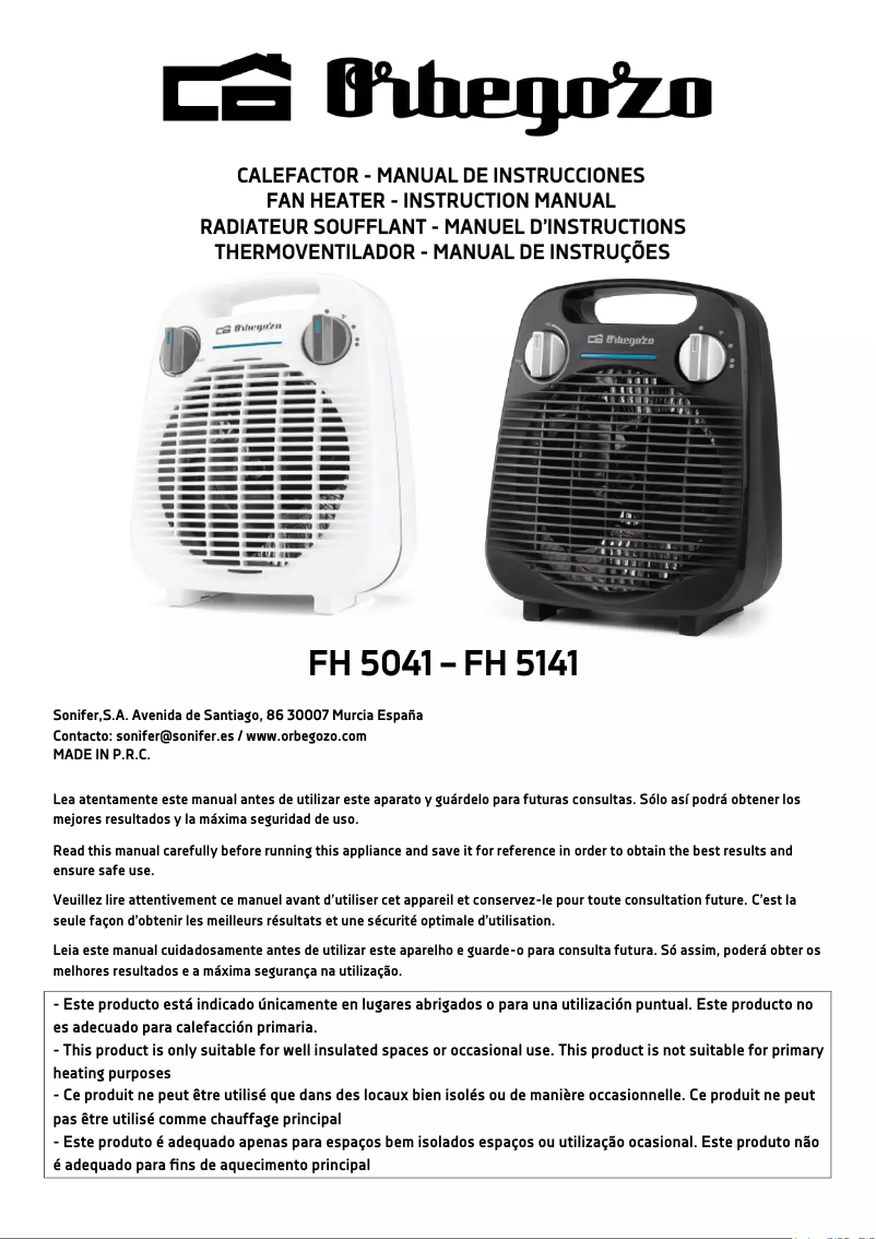 First page image of the manual for FH 5141