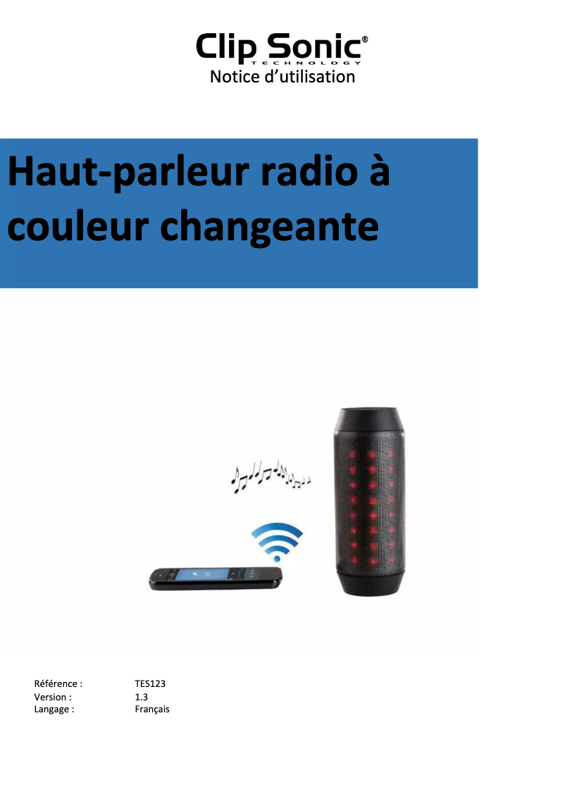 First page image of the manual for TES123