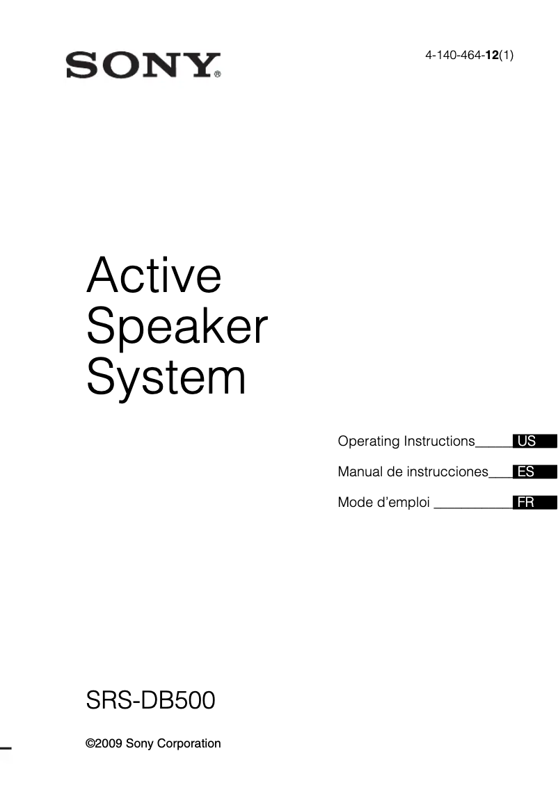First page image of the manual for SRS-DB500