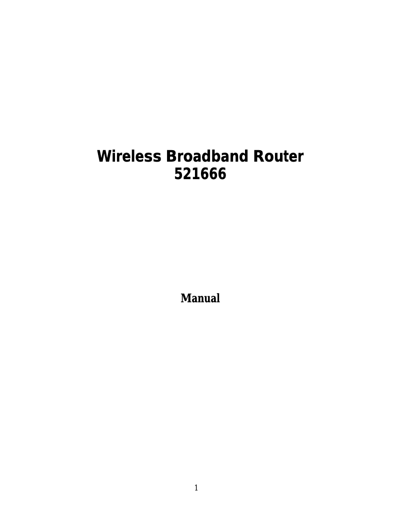 First page image of the manual for Wireless G Router 521666