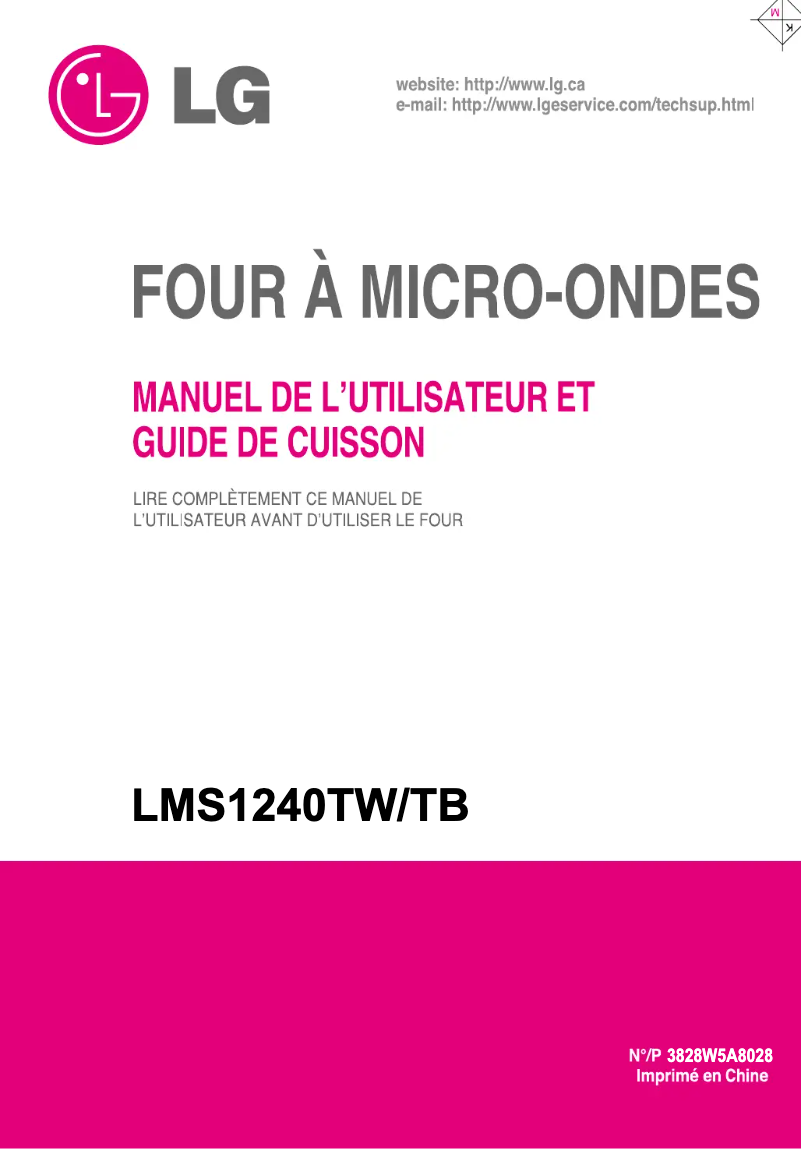 Page 1 of the manual User Manual LG LMS1240TW