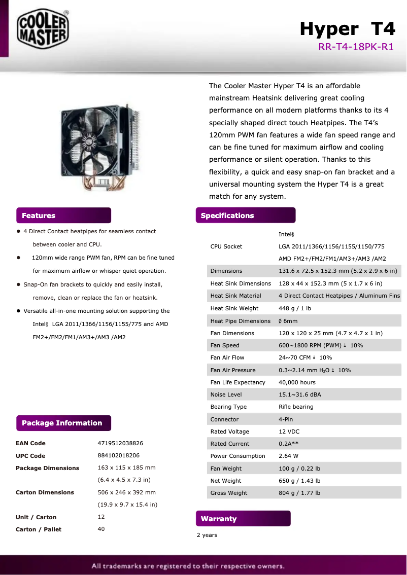 Page 1 of the manual User Manual Cooler Master Hyper T4