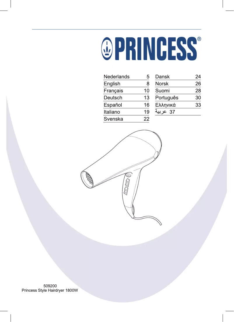 Page 1 of the manual User Manual Princess Style 509200