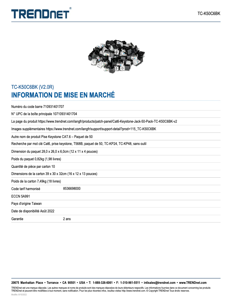 First page image of the manual for TC-K50C6