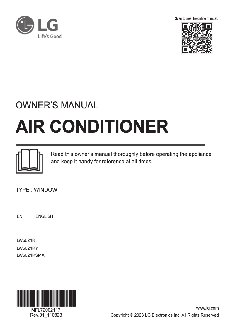 Page 1 of the manual User Manual LG LW6024RY