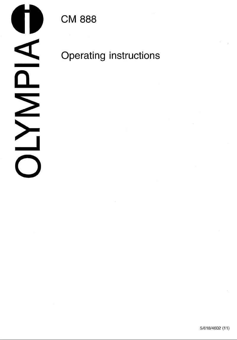 Page 1 of the manual User Manual Olympia CM 888