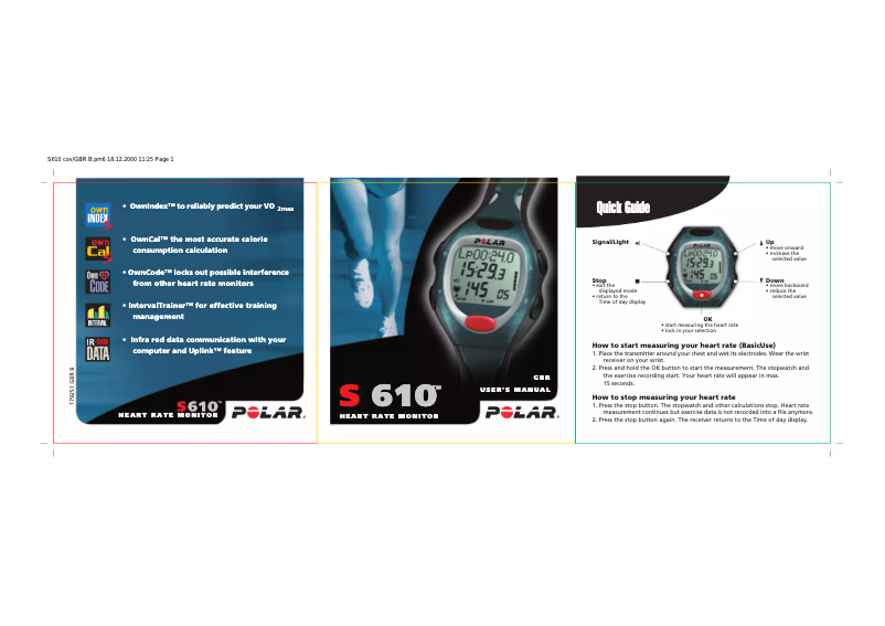 First page image of the manual for S610