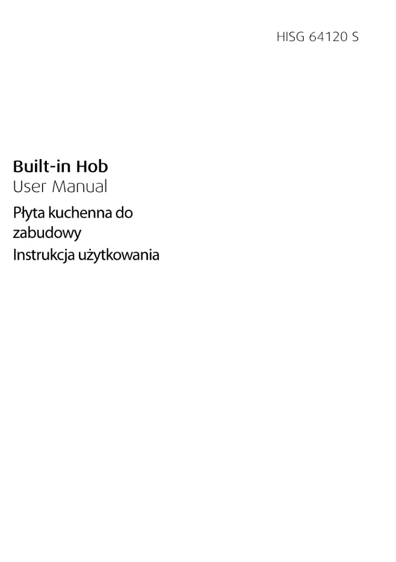 First page image of the manual for HISG 64120 SW