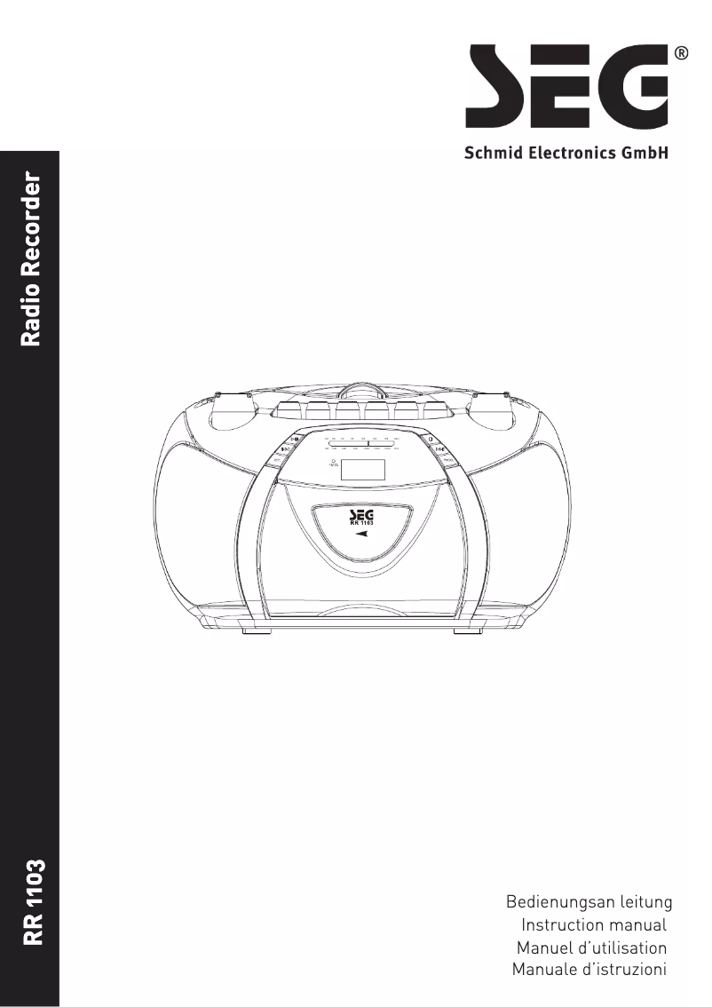 First page image of the manual for RR 1103