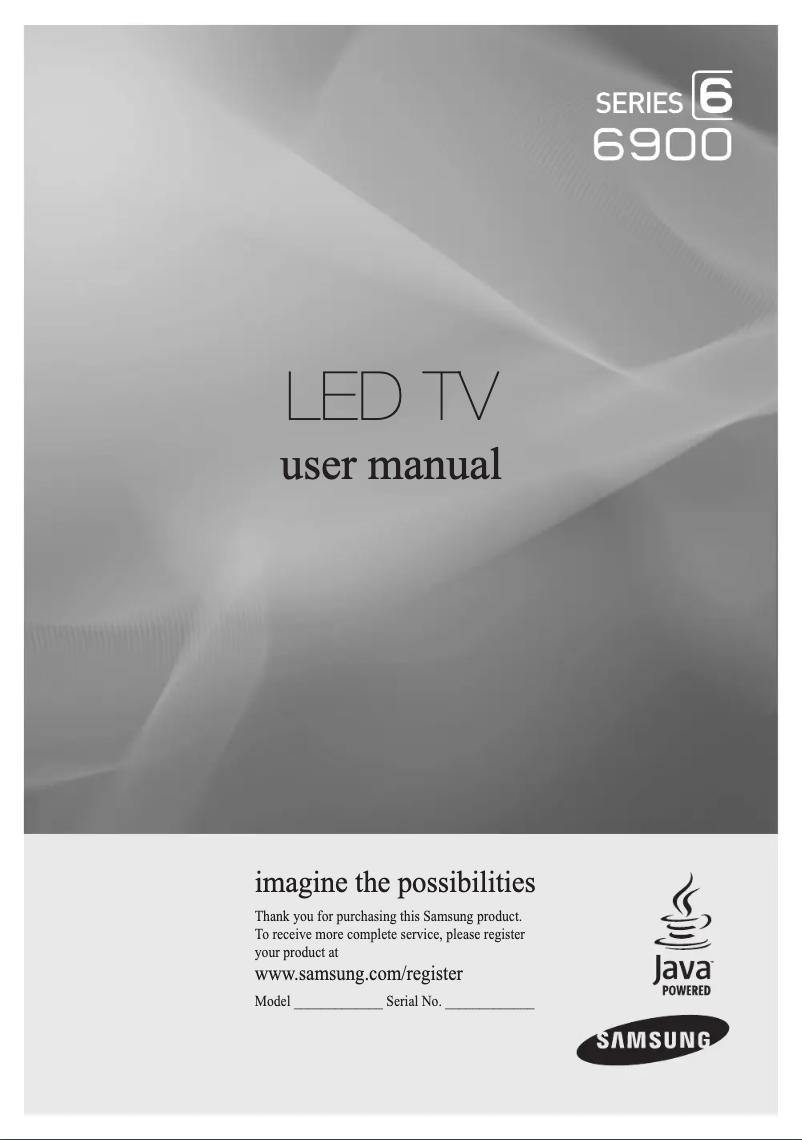 First page image of the manual for UN55C6900VF