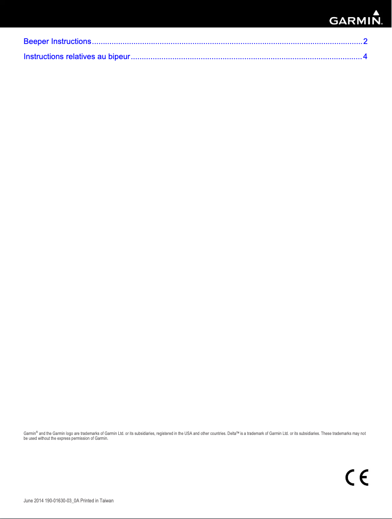 Page 1 of the manual User Manual Garmin Upland