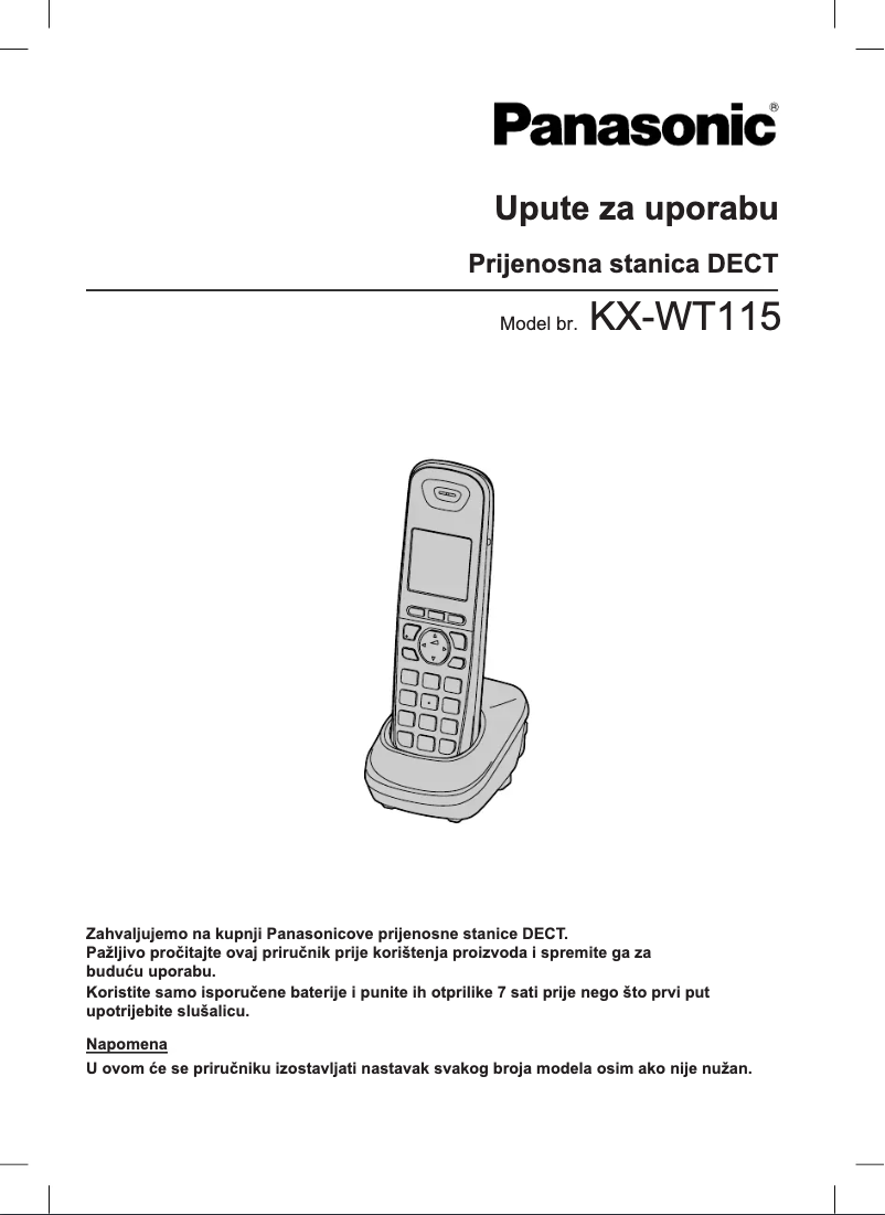 Page 1 of the manual User Manual Panasonic KX-WT115