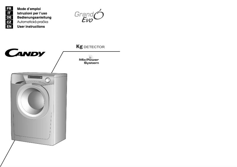 Page 1 of the manual User Manual Candy EVO 1493DW-S