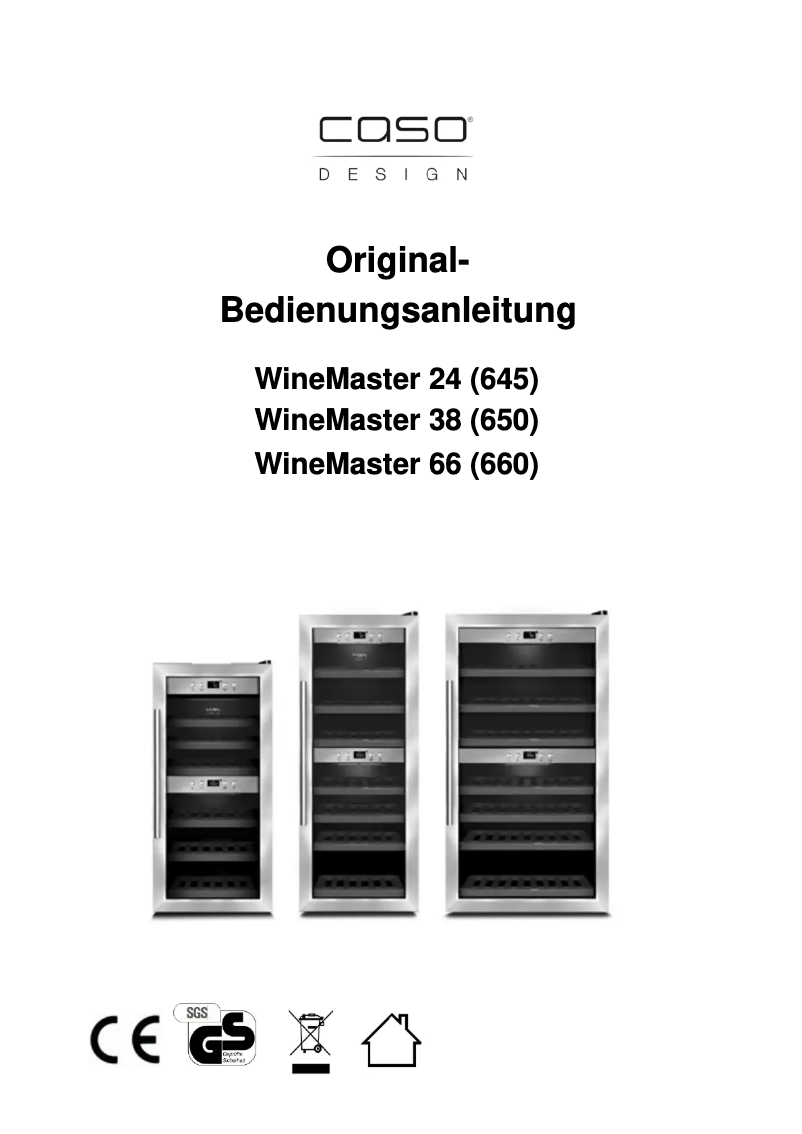 Page 1 de la notice Manuel utilisateur Caso WineComfort 38