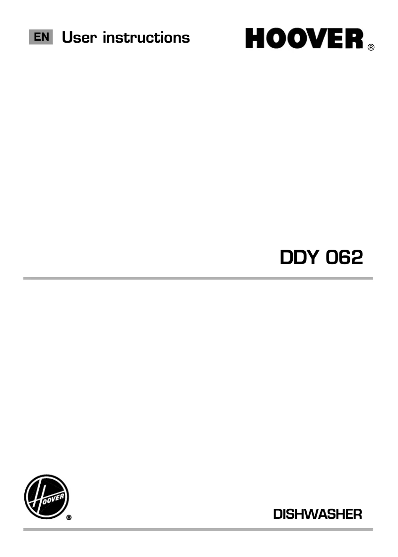First page image of the manual for DDY 062B
