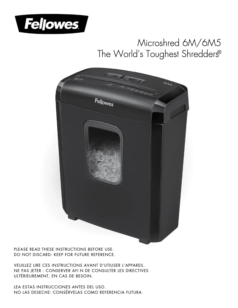 First page image of the manual for Powershred 6M5