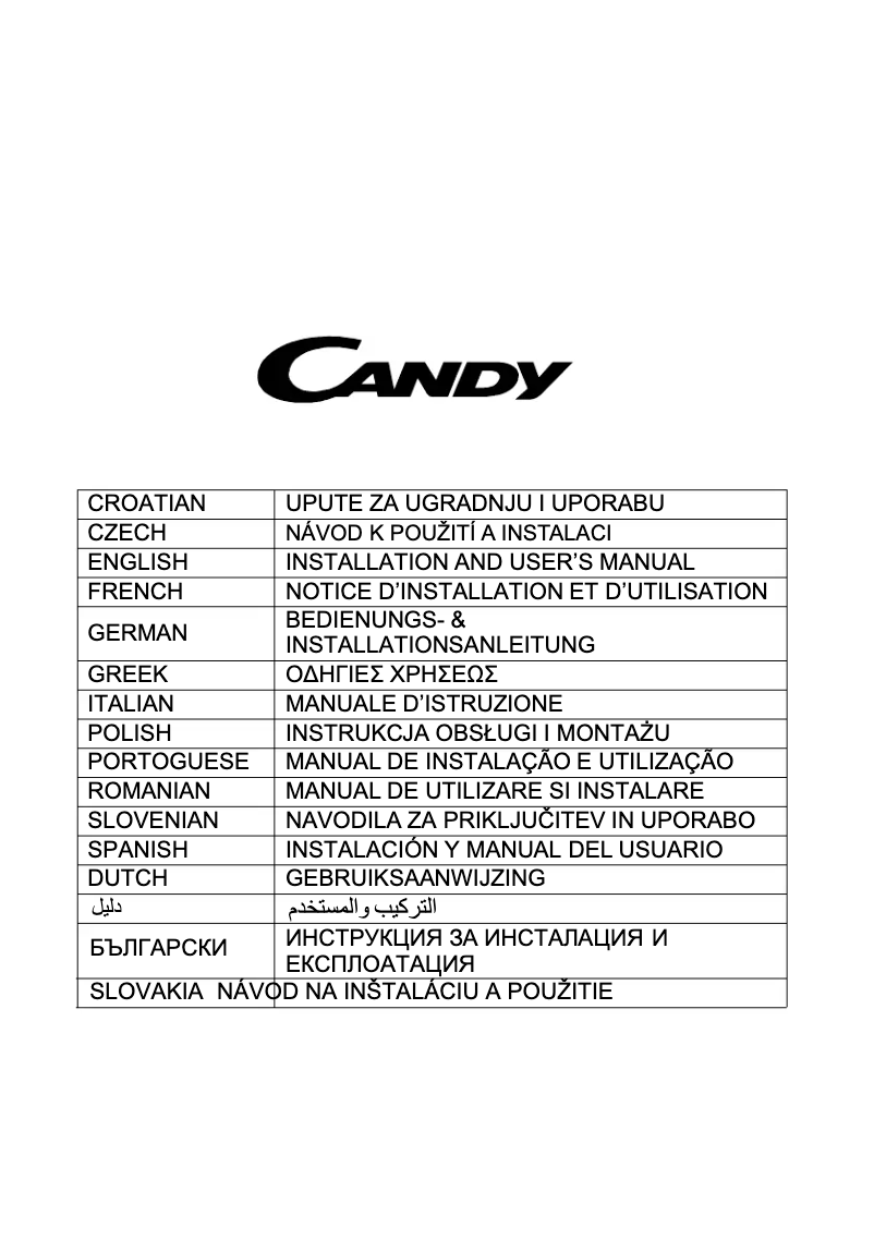Page 1 of the manual User Manual Candy CCG6MX