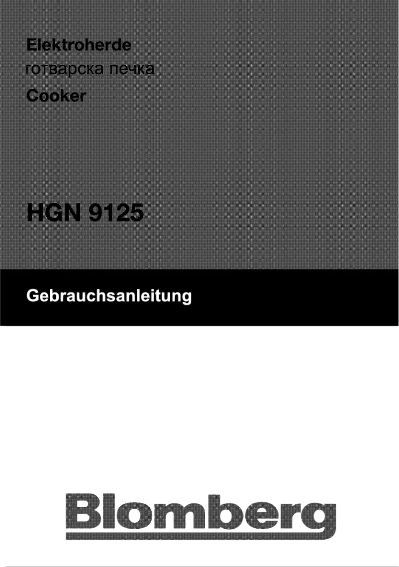 Page 1 of the manual User Manual Blomberg HGN 9125