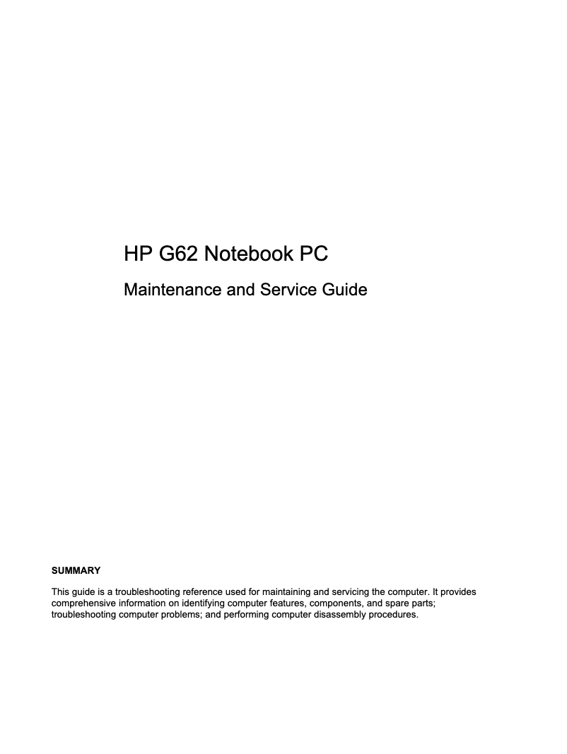 First page image of the manual for G62-140ET