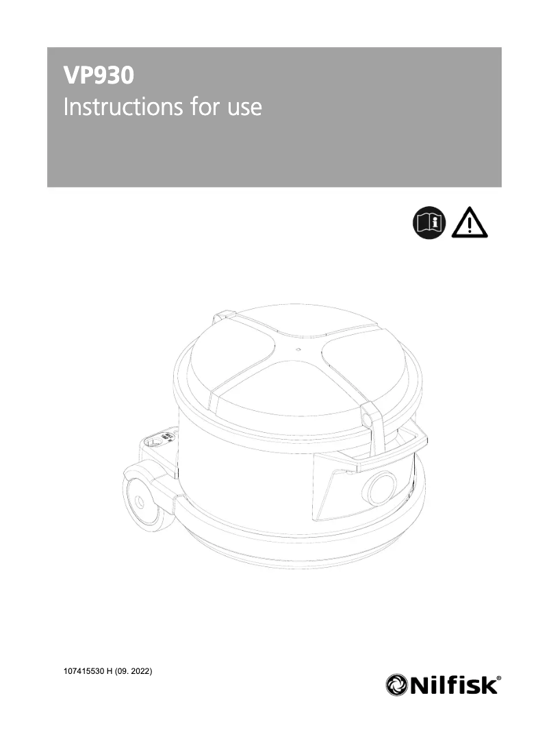 First page image of the manual for VP930