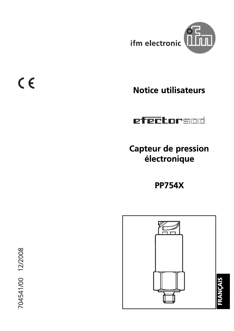 Page 1 of the manual User Manual IFM PP7540
