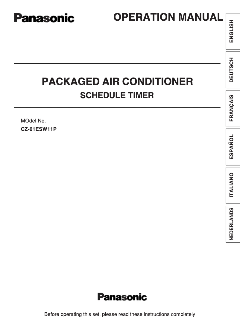 First page image of the manual for CZ-01ESW11P