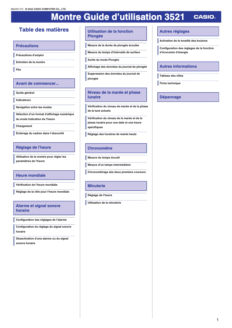 Page 1 of the manual User Manual Casio G-Shock GW-8230