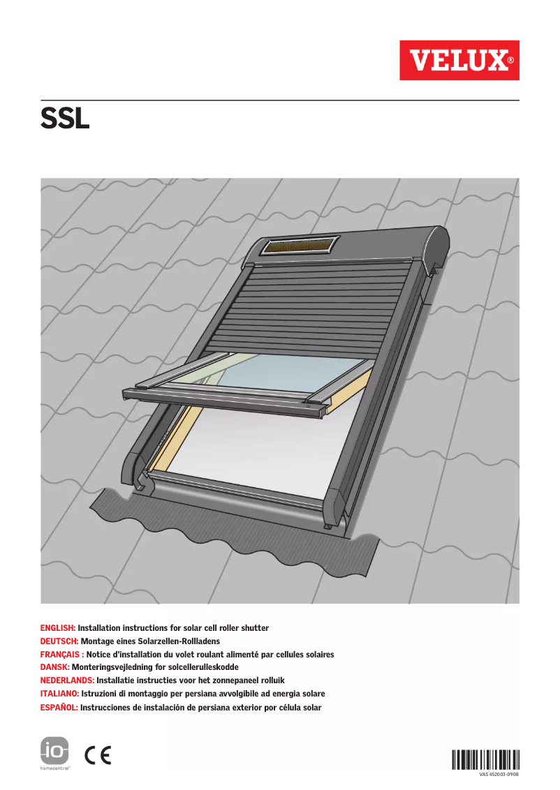 Page 1 of the manual User Manual Velux SSL