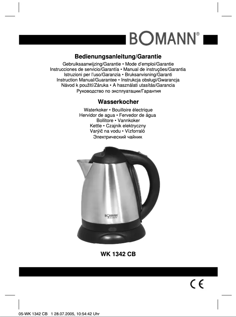 Page 1 of the manual User Manual Bomann WK 1342 CB