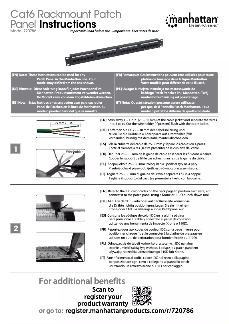 Page 1 of the manual User Manual Manhattan 720786