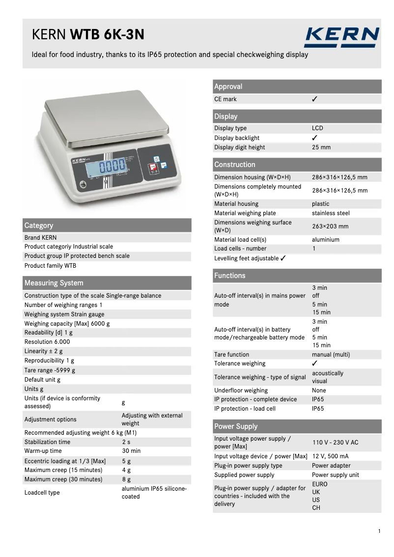 First page image of the manual for WTB 6K-3N
