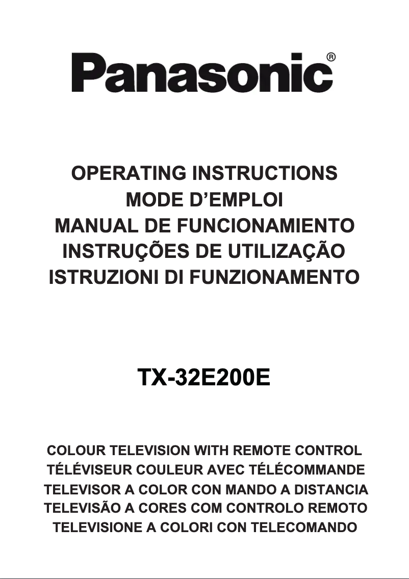 First page image of the manual for Viera TX-32E200E