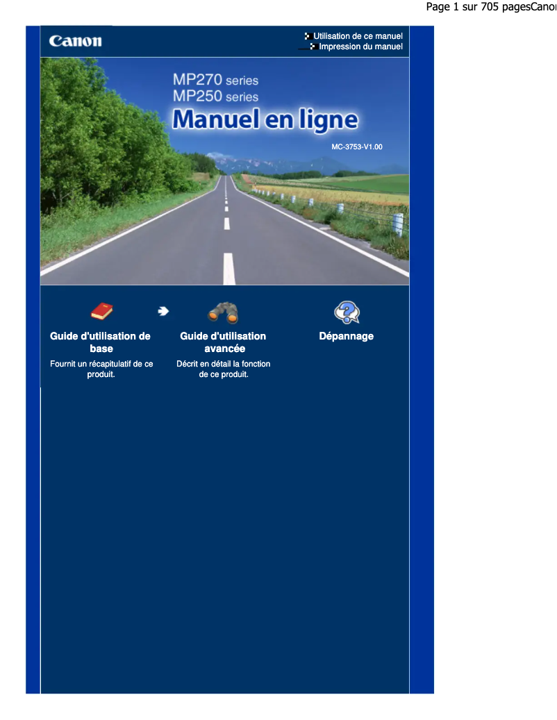 Page 1 of the manual User Manual Canon Pixma MP272