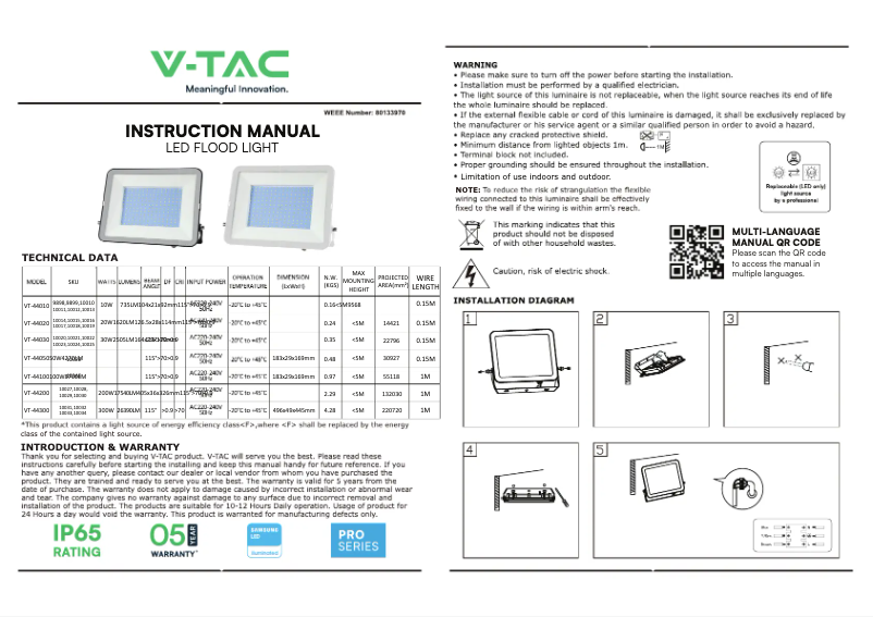 First page image of the manual for VT-44030