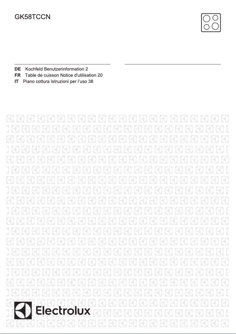 First page image of the manual for GK58TCCN