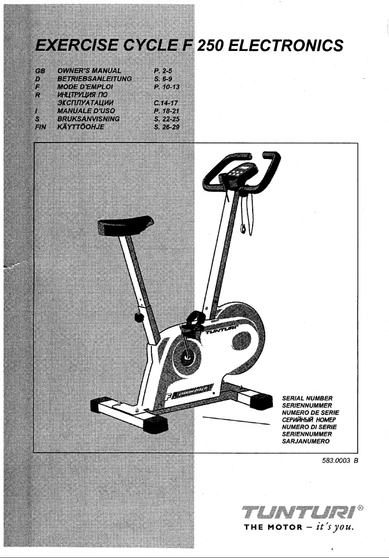 First page image of the manual for F250