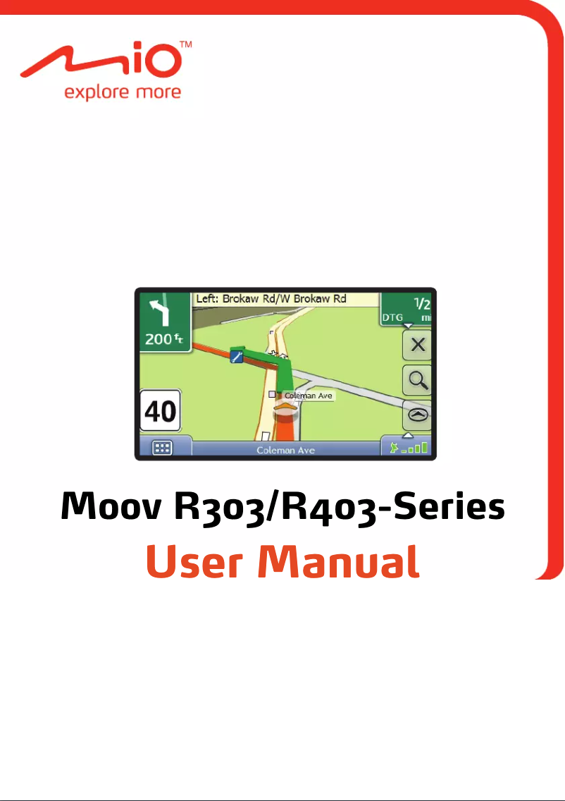 Page 1 of the manual User Manual Mio Moov R303