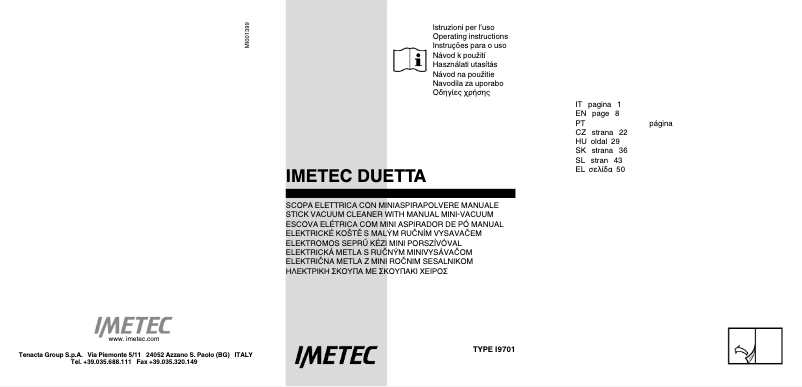 First page image of the manual for 8086 Duetta