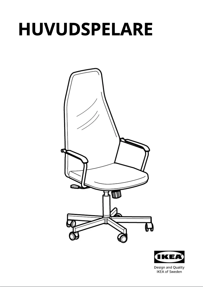 First page image of the manual for HUVUDSPELARE 305.076.01