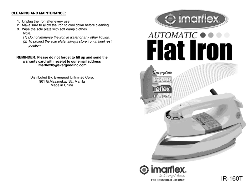 Page 1 of the manual User Manual Imarflex IR-230RS