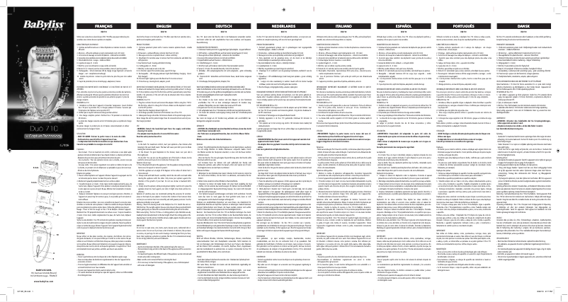 Page 1 of the manual User Manual BaByliss DUO 710