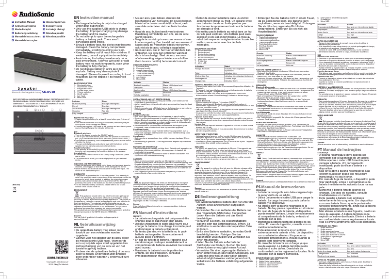 First page image of the manual for SK-8530