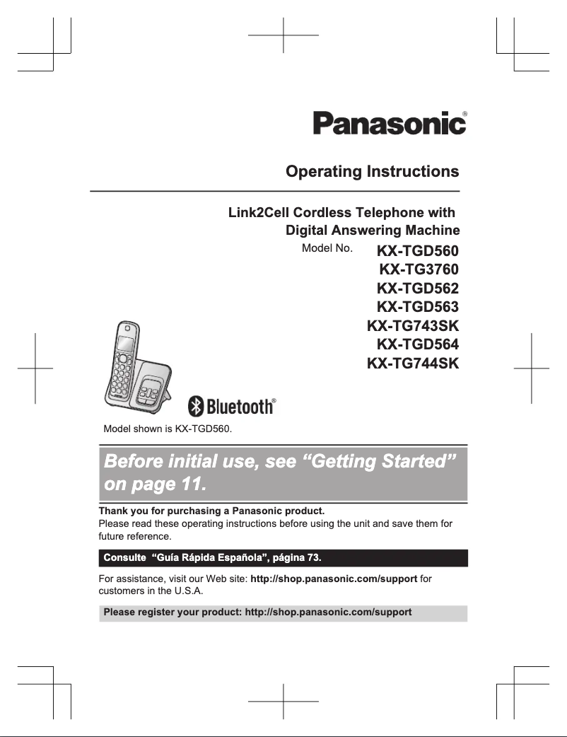 Page 1 of the manual User Manual Panasonic KX-TGD584